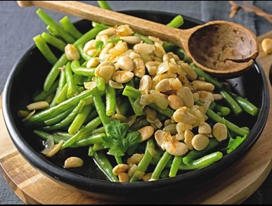   Zelené fazolky  s mandlemi            
