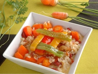 Rýže s mrkví a paprikou