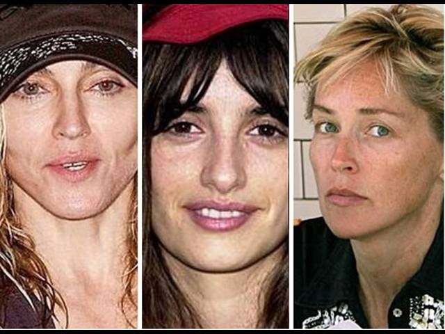 Hollywood bez make-upu: Madonna, Sharon Stone či Penelope Cruz