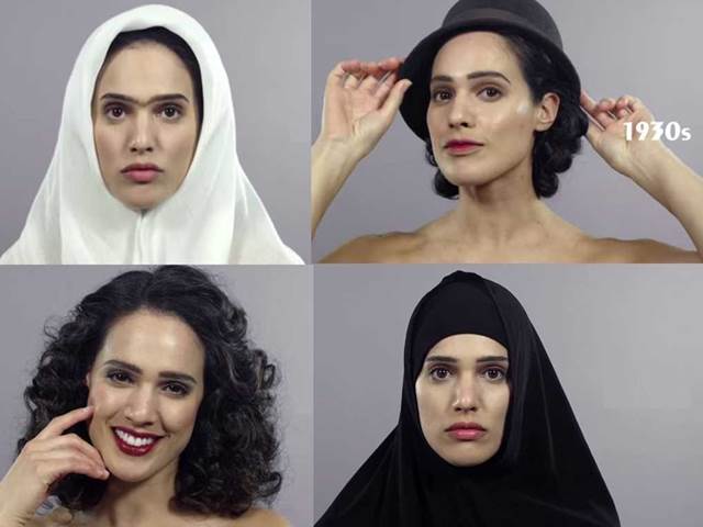 100 let krásy v jednom videu. Musely se ženy vždy zahalovat?