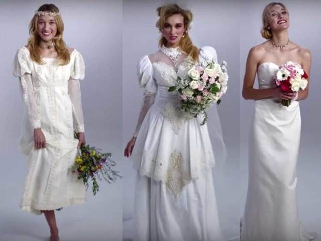 Pozor, extrémní romantika! Jak se změnily svatební šaty za posledních 100 let? (VIDEO)